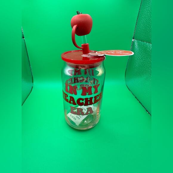 Sheffield Home / teacher era / Tumbler / red iridescent/ apple straw top / NWT - Picture 3 of 5